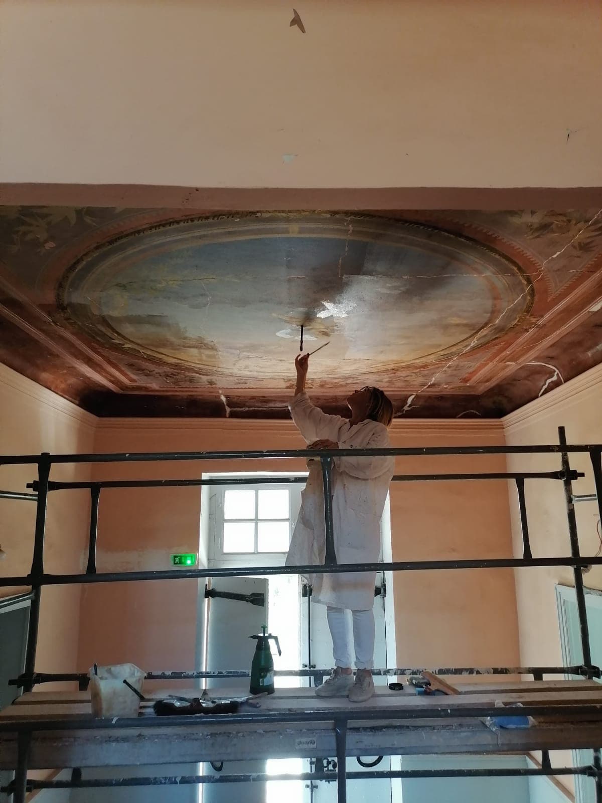 Plafond peint restauré à la main — 1
